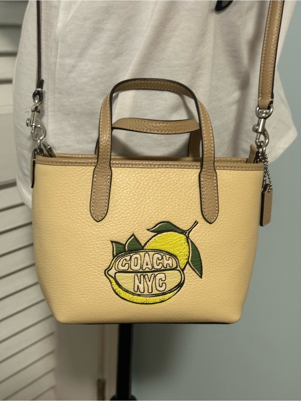 Coach NYC Lemon Graphic Mini Tote w/crossbody strap! Full inclusion NWT 🍋🍋